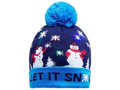 Вязаная новогодняя шапка ZDK Снеговик со светодиодной подсветкой ngHat03 (800559)