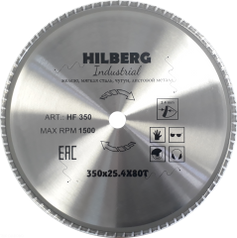 Диск пильный по металлу 350 мм серия Hilberg Industrial Металл 350*80Т*25,4 мм HF350 (2161235406)