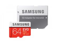 Карта памяти 64Gb - Samsung - Micro Secure Digital XC EVO Plus UHS-I U1 Class 10 MB-MC64HA/RU с переходником под SD (759473)