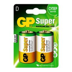 D Батарейка GP Super Alkaline 13A LR20, 2 шт. (393587)