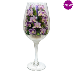 Цветы в стекле: Композиция из натуральных орхидей (23921)