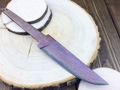 Клинок ручной ковки № 4 из ламинированной дамаской стали для изготовления ножа