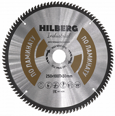 Диск пильный по ламинату 250 мм Hilberg серия Industrial Ламинат, посадочное 30 мм. HL250