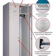 Металлические шкафы для одежды стандартные ШРК