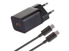 Зарядное устройство Baseus Super Si Quick Charger 1C 25W EU Sets + кабель Type-C 3A 1m Black TZCCSUP-L01 (857634)