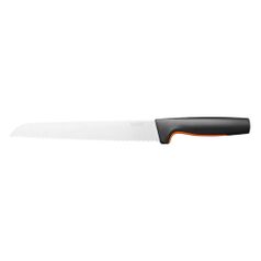 Нож кухонный Fiskars Functional Form 1057538 стальной для хлеба лезв.213мм серрейт. заточка черный/о (1522012)