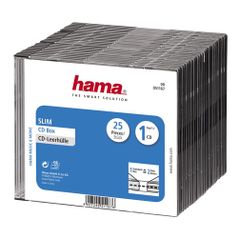 Коробка HAMA H-51167 Slim Box, 25шт., прозрачный+черный [00051167] (825821)