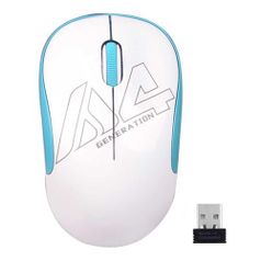 Мышь A4TECH V-Track G3-300N, оптическая, беспроводная, USB, белый и голубой [g3-300n (white+blue)] (1146013)
