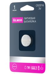 Батарейка CR2016 - Olmio (1 штука) 42890 (858890)