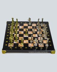 Шахматы подарочные с металлическими фигурами "Воины" (122307)