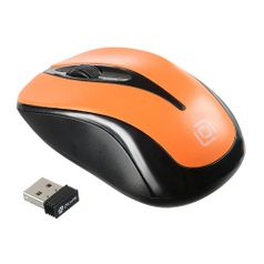 Мышь Oklick 675MW, оптическая, беспроводная, USB, черный и оранжевый [sr-7025] (1025920)