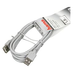 Кабель-удлинитель USB2.0 HAMA H-30619, USB A(m) - USB A(f), 1.8м, серый [00030619] (823938)