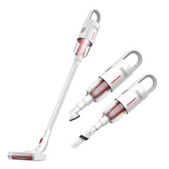 Ручной пылесос (handstick) DEERMA Vacuum Cleaner VC20-Plus, 100Вт, белый/красный (1404394)