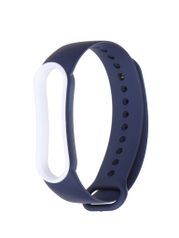 Aксессуар Ремешок Zibelino для Mi Band 5 / 6 Silicone Dark Blue-White ZBS-XIMB5-DBLU-W (858086)