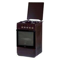 Газовая плита Flama L FK 2212 B, электрическая духовка, металлическая крышка, коричневый (1484297)