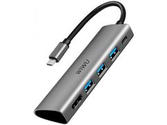Хаб USB Wiwu Alpha A531H HDMI/3xUSB/USB-C Grey 6973218930152 (864753)