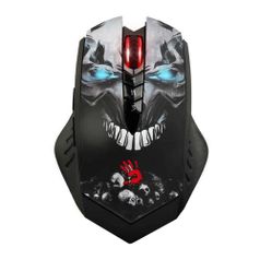 Мышь A4TECH Bloody R8 metal feet Skull design, игровая, оптическая, беспроводная, USB, черный [r8 skull] (836944)