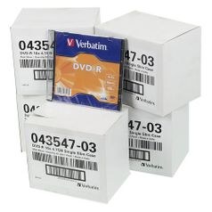 Оптический диск DVD-R VERBATIM 4.7Гб 16x, 100шт., 43547, slim case (867531)