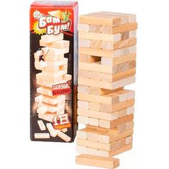 Игра настольная для взрослых и детей БАМ-БУМ. Падающая башня с фантами (50901)