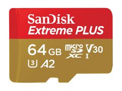Карта памяти 64Gb - SanDisk MicroSD Extreme Plus Class 10 SDSQXBZ-064G-GN6MA (681441)