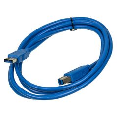 Кабель USB3.0 BURO USB A(m) - USB B(m), 1.8м, синий [usb3.0-am/bm] (817271)