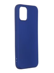 Чехол DF для iPhone 12 mini с микрофиброй Silicone Blue iOriginal-04 (793452)