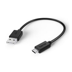 Кабель USB HAMA 00123542, USB A(m) (прямой) - micro USB B (m) (прямой), 0.2м, черный (1143417)