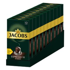 Кофе капсульный JACOBS MONARCH Espresso 10 Intenso, капсулы, совместимые с кофемашинами NESPRESSO®, крепость 10, 100 шт [8052286] (1458592)