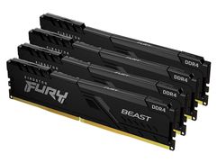 Модуль памяти Kingston Fury Beast Black DDR4 DIMM 3200Mhz PC25600 CL16 - 64Gb Kit (4x16Gb) KF432C16BB1K4/64 (863490)