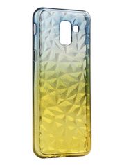 Чехол Krutoff для Samsung Galaxy J6 2018 SM-J600 Crystal Silicone Yellow-Blue 12245 (730777)