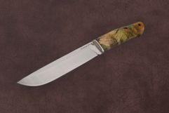 Нож из стали Cromax PM «Путник», рукоять: мельхиор, стаб кап клена (многоцвет) (9177)