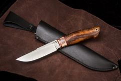 Нож из стали S390 «Сибиряк», рукоять: Притин макумэ, зуб мамонта, айронвуд, пин (9291)