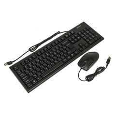 Комплект (клавиатура+мышь) A4TECH KR-8520D, USB, проводной, черный (477615)