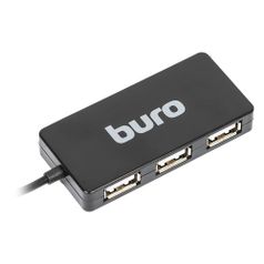 Хаб (разветвитель) Buro BU-HUB4-U2.0-Slim, черный (389734)