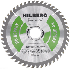 Диск пильный по дереву 190 мм серия, Hilberg Industrial 190*48Т*30/20 мм. hw192.