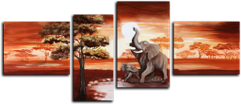Модульная картина "Слоны в Африке" (108218768)