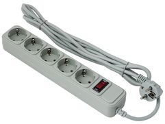 Сетевой фильтр ExeGate 5 Sockets 1.5m SP-5-1.5G Light Grey 266862 (542035)