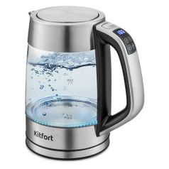 Чайник электрический KitFort КТ-6114, 2200Вт, серебристый и черный (1430403)