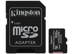 Карта памяти 512Gb - Kingston Canvas Select Plus MicroSDXC UHS-I Class U3 V30 A1 SDCS2/512GB с переходником под SD (833921)
