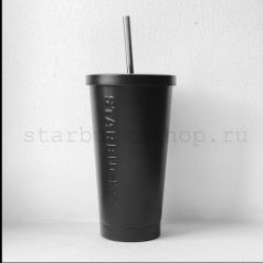 Стакан с трубочкой для холодных напитков STARBUCKS™ Black Sign 473 ml (260)