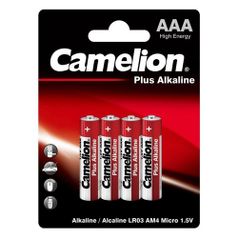 AAA Батарейка CAMELION Plus Alkaline LR03-BP4, 4 шт. 1150мAч (1476329)