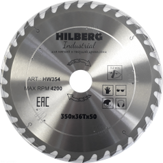 Диск пильный по дереву 350 мм серия Hilberg Industrial 350*36Т*50 мм HW354 (2164149006)