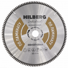 Диск пильный по ламинату 300 мм Hilberg серия Industrial Ламинат, посадочное 30 мм. HL300