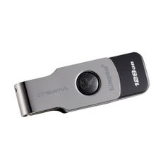 Флешка USB KINGSTON DataTraveler DTSWIVL/128GB 128Гб, USB3.0, серебристый и черный (1068390)