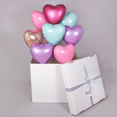 Коробка-сюрприз  60*60*60  с шарами в форме сердца (250056473)