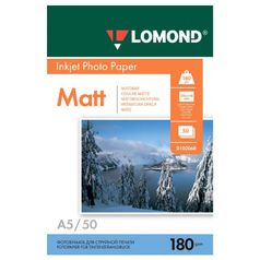 Фотобумага Lomond A5 180g/m2 матовая односторонняя 50 листов 102068 (353286)