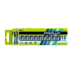 AAA Батарейка ERGOLUX Alkaline LR03 BP-12, 12 шт. 1150мAч (1509282)