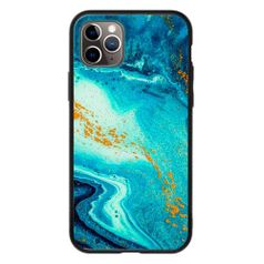 Чехол (клип-кейс) Deppa Glass Case, для Apple iPhone 11 Pro, голубой агат [87253] (1490196)