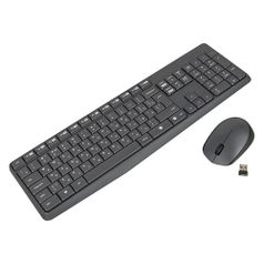 Комплект (клавиатура+мышь) Logitech MK235, USB, беспроводной, серый [920-007948] (373913)