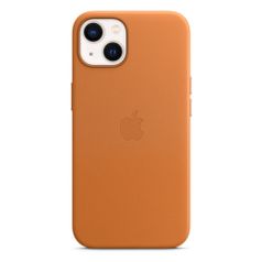 Чехол (клип-кейс) Apple Leather Case with MagSafe, для Apple iPhone 13, золотистая охра [mm103ze/a] (1603653)